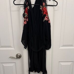 Elegant Black Floral romper